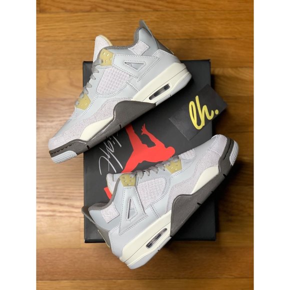 Size 5y/6.5w Air Jordan 4 Retro “Craft Photon Dust” Athletic Sneakers DV2262-021 - Picture 9 of 9